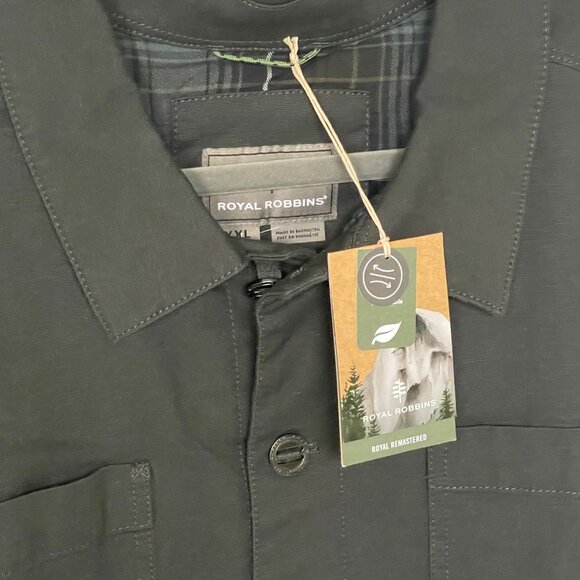 Royal Robbins Men’s 2XL Billy Goat II Canvas Jacket Brown Flannel Lined Coat - Picture 5 of 11